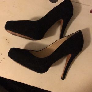 Talbots black suede pumps size 7 w